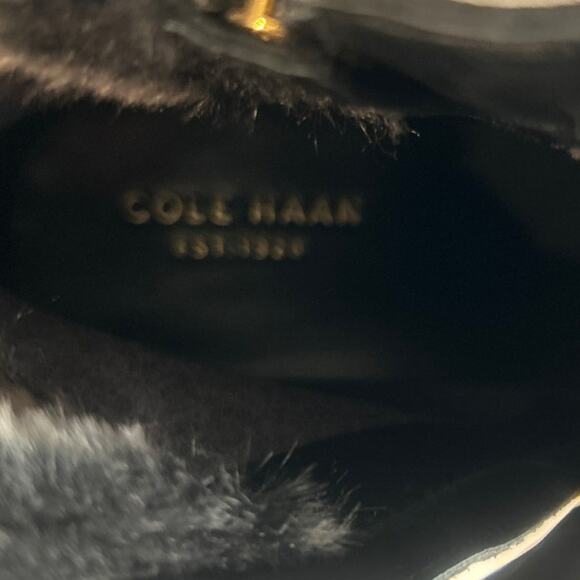 COLE HAAN Quinney Suede Faux Fur Dual Zip Waterproof Lug Sole Chelsea Bootie 6 - Picture 6 of 9